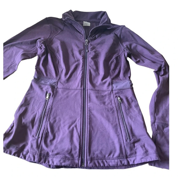 Calia Core Fitness Maroon Fitted Zip Up Athletic Jacket, size Small - Picture 2 of 7